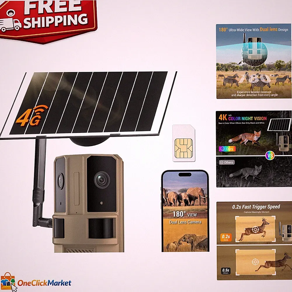 No WiFi Needed: 4G LTE Outdoor Security Camera with Solar Power & Night Vision