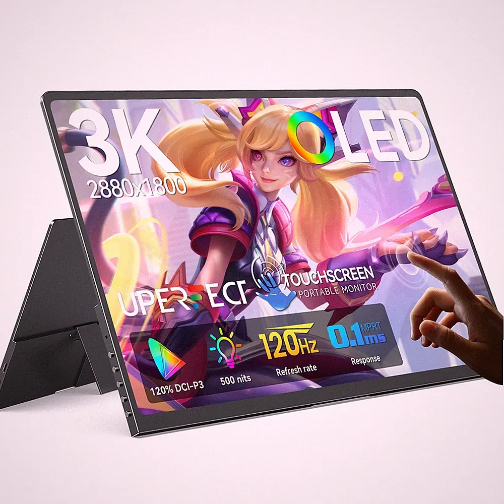 OLED Touchscreen 14" Portable Monitor 500 cd/m² 120Hz Gaming Dispaly For PC Xbox