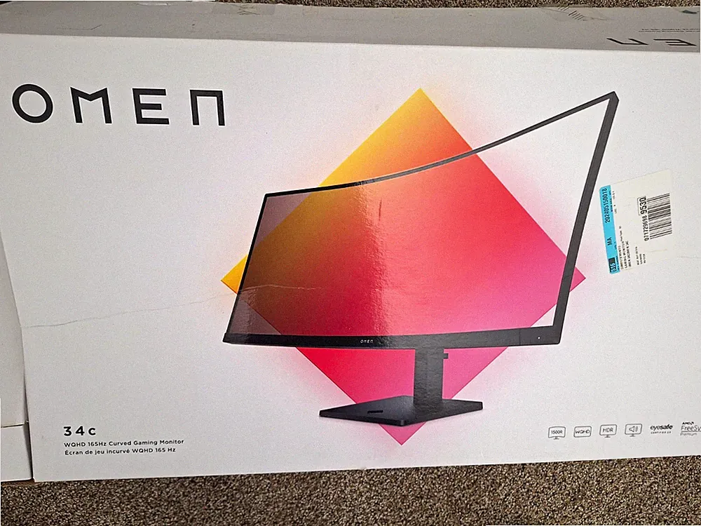 OMEN 34c 34in Curved WQHD 3440x1440 165Hz 1ms HDR FreeSync Premium
