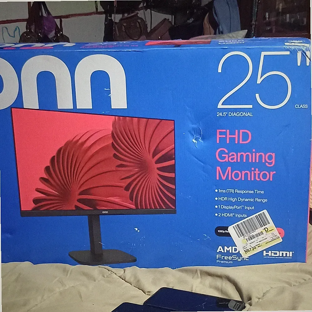 onn. 25 in FHD 1080p Gaming Monitor 200Hz 1ms FreeSync Premium HDR HDMI DP