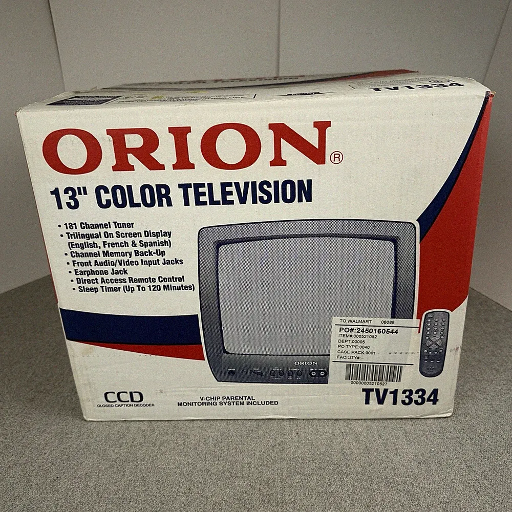 ORION 13" Retro TV Console Television Monitor CRT Gaming Model TV1334 NOS