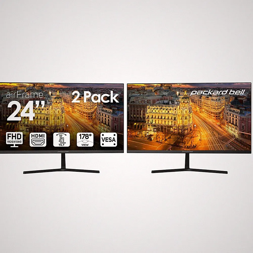 Packard Bell airFrame 24" FHD Monitor, 1920x1080, VESA-2 Pack Bundle