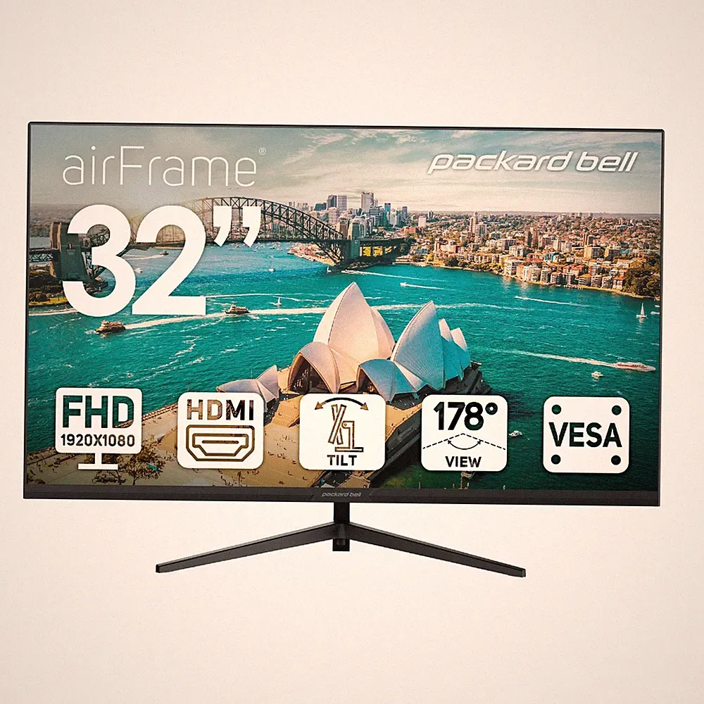 Packard Bell airFrame 32" FHD Monitor, 1920x1080, Ultrawide, VESA