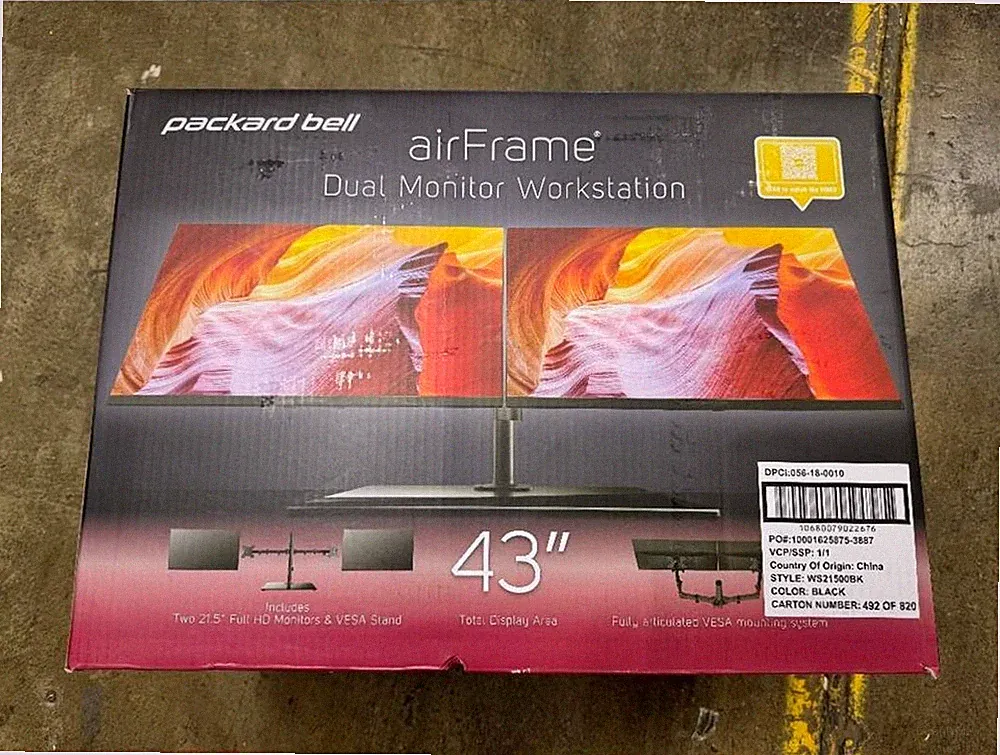 Packard Bell airFrame 43" Dual Monitor Workstation