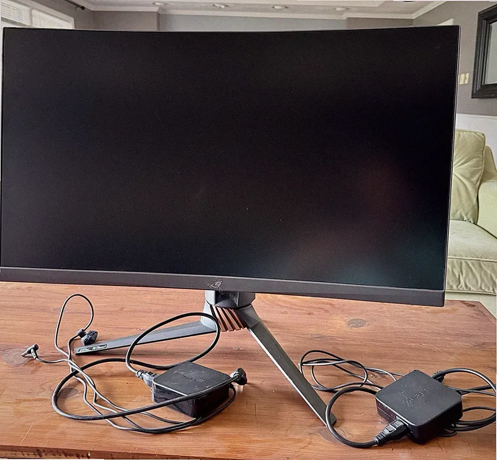 Parts Only* ASUS ROG Swift PG27V 27” Curved 165hz Monitor 1440p & power adapters