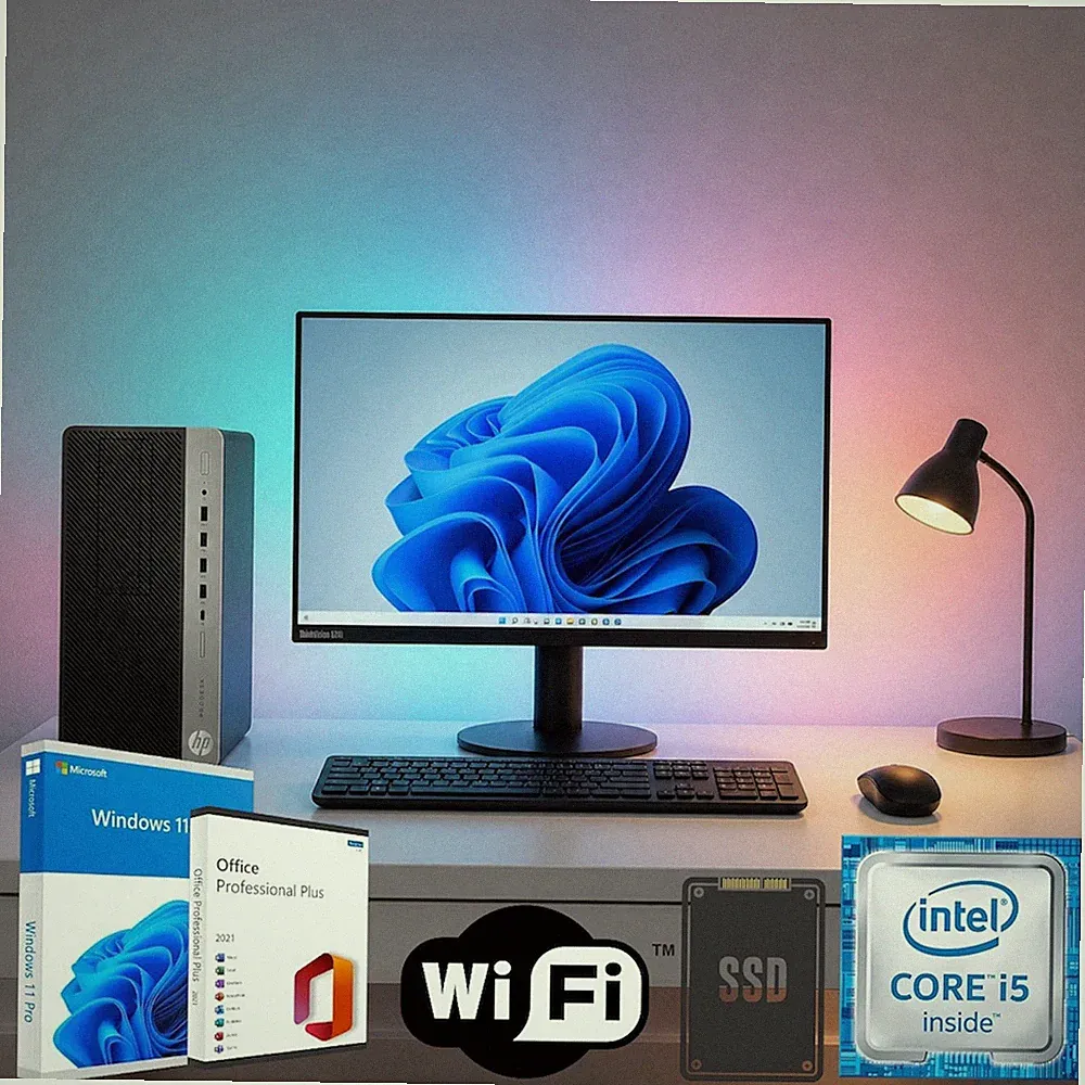PC Lot | HP ProDesk MT PC +24" Monitor | Intel 6 Gen | 16GB RAM 256GB SSD | WIFI