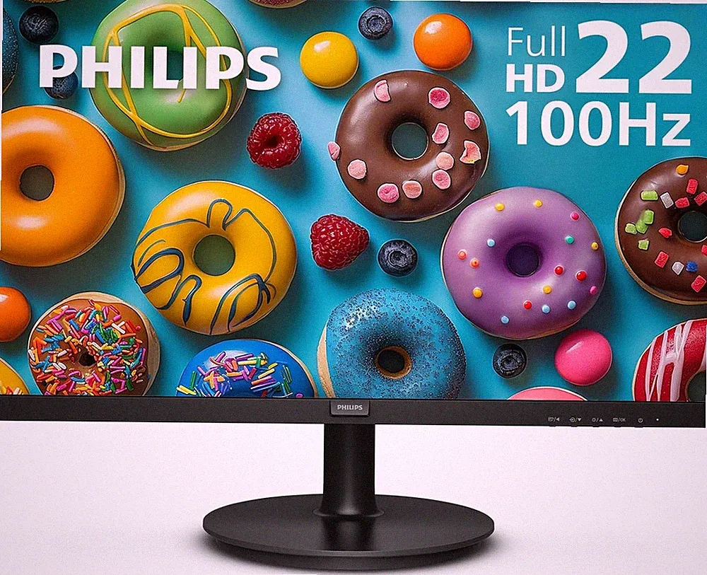 Philips 221V8LB 22" Full HD Monitor Black HDMI VGA LowBlue Mode 1080p FHD 100Hz