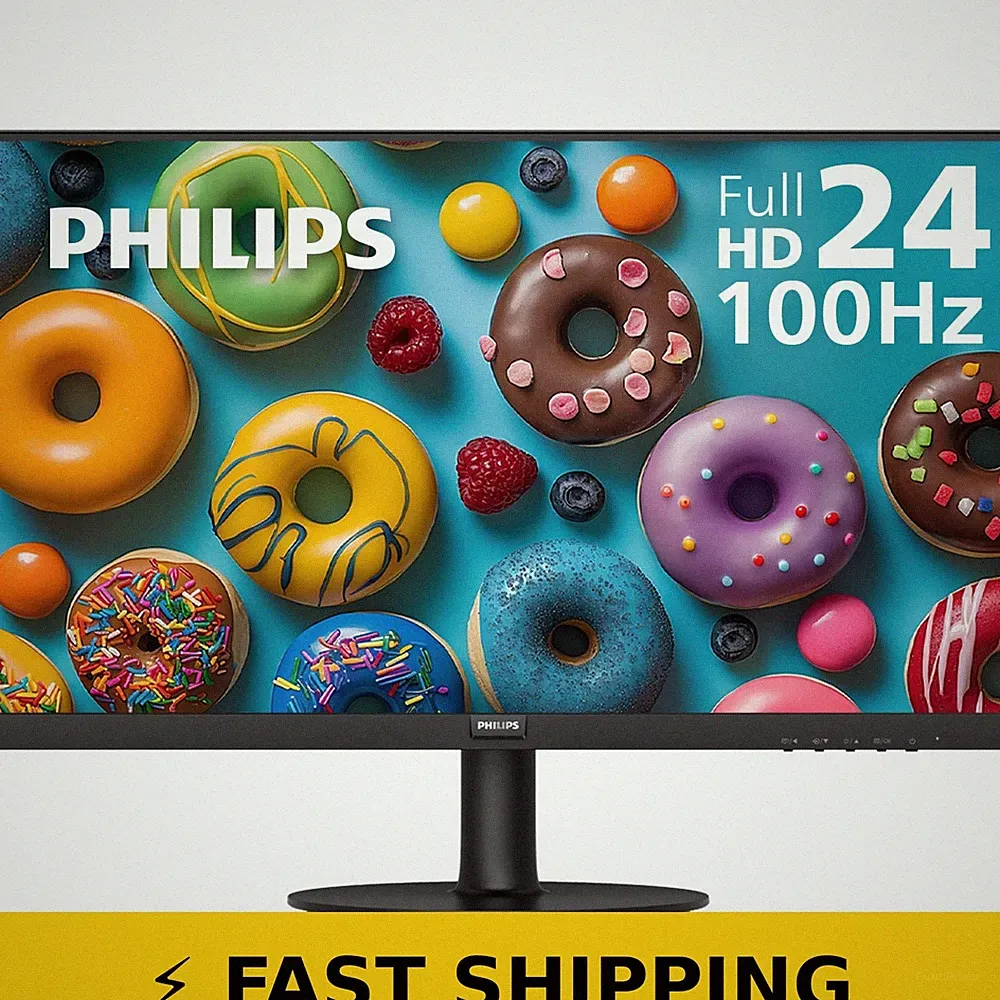 Philips 24" Frameless Full HD Monitor, 100Hz, VESA, HDMI & VGA