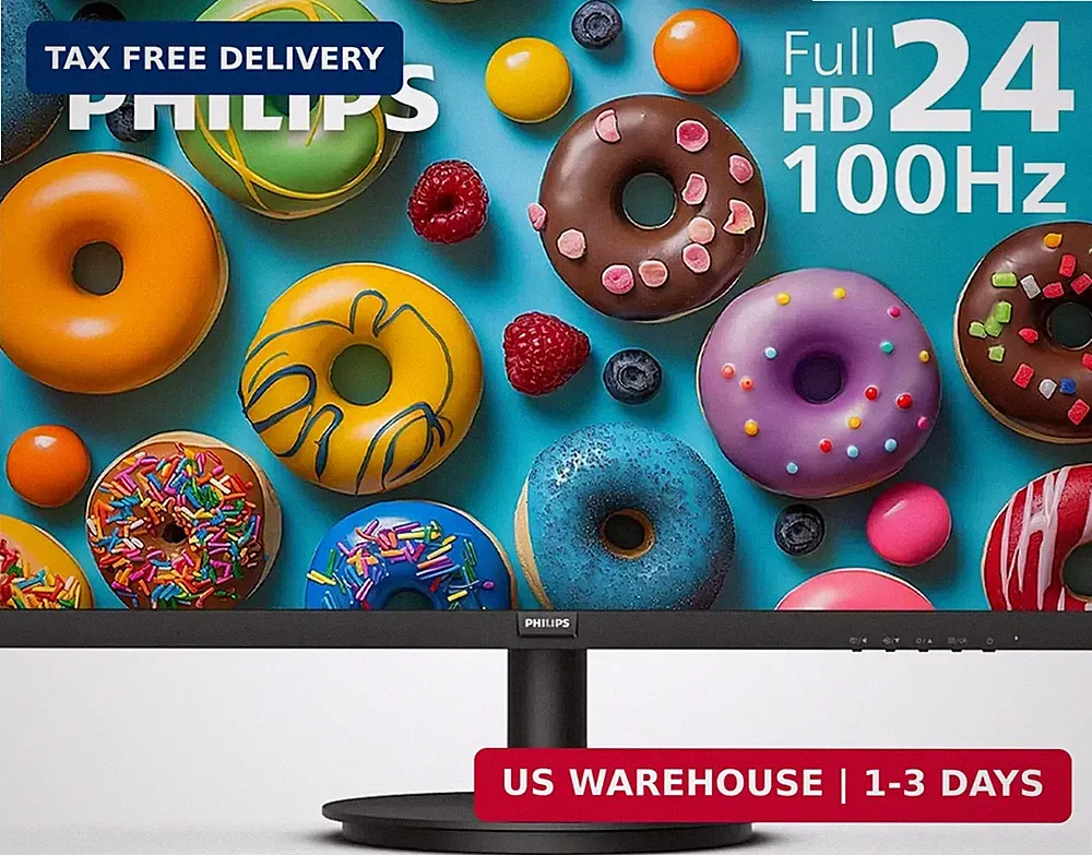 Philips 24 inch 100Hz Computer Monitor, Frameless Full HD (1920 x 1080), VESA, H