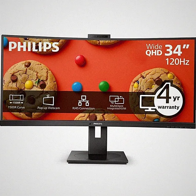 PHILIPS 34B1U5600CH 34" UWQHD 3440x1440 120Hz 4ms LCD Curved VA Monitor