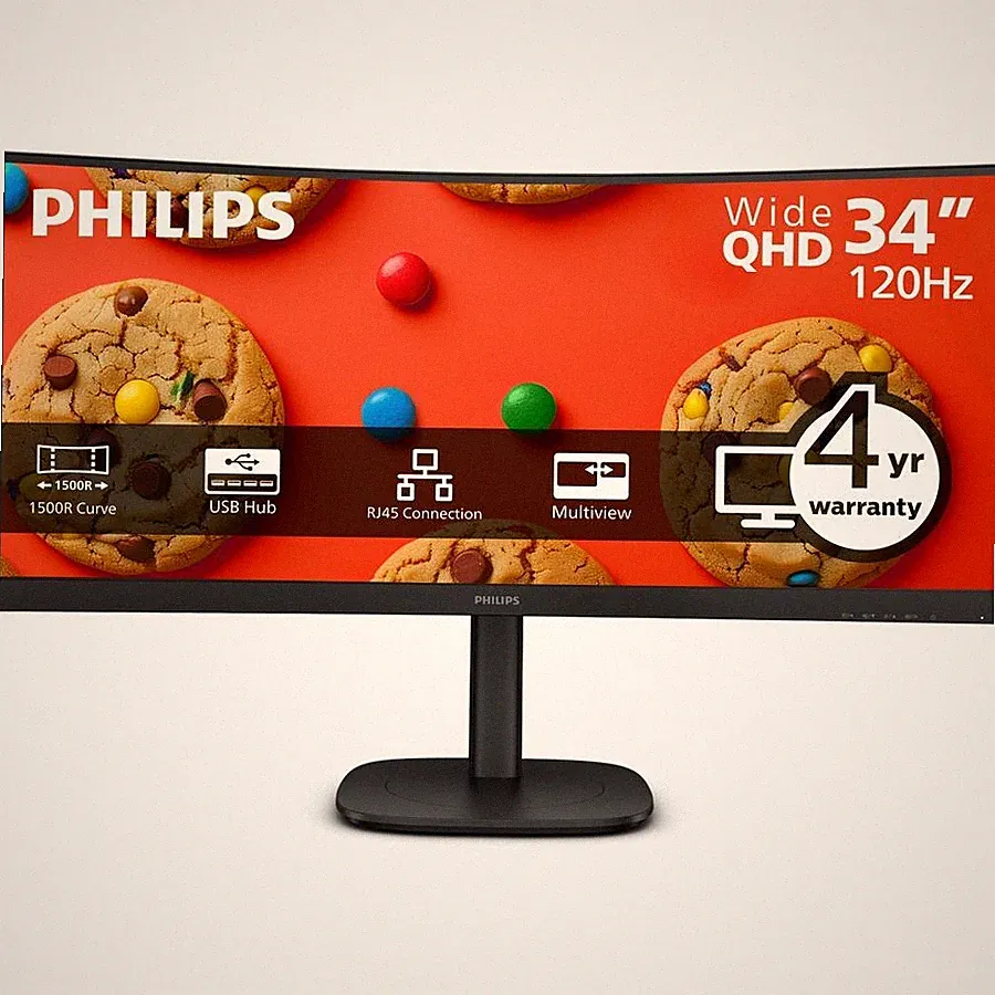 Philips 34B2U3600C 34" Class UW-QHD Curved LED Monitor 4ms 120Hz 3440x1440