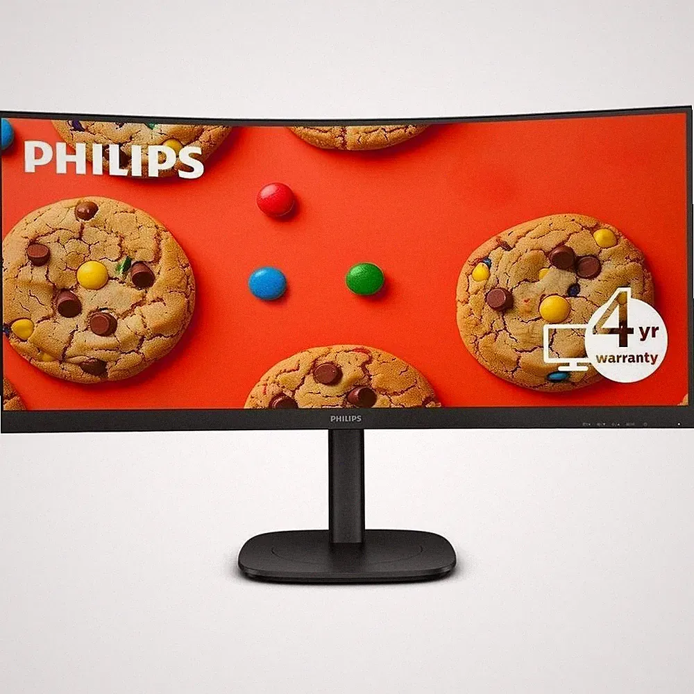 Philips 34B2U3600C - 34 Inch WQHD Curved Monitor, Height Adjustable, Speaker