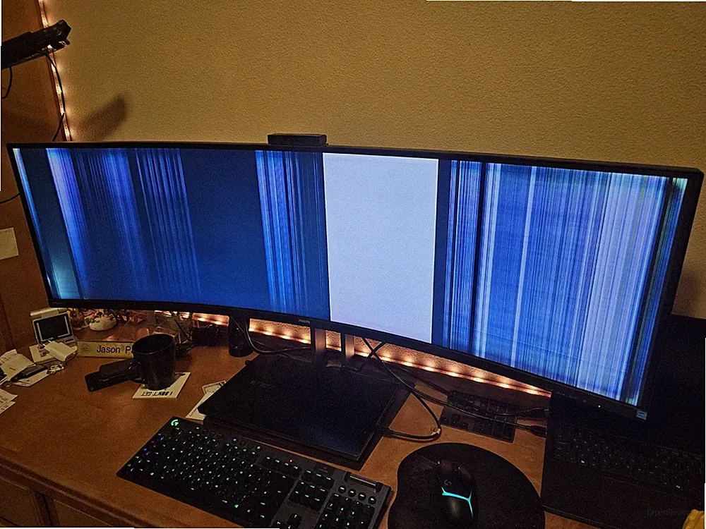 Philips 499P9H 48.8" DQHD VA LCD W-LED Curved Screen Monitor (Screen Damaged)