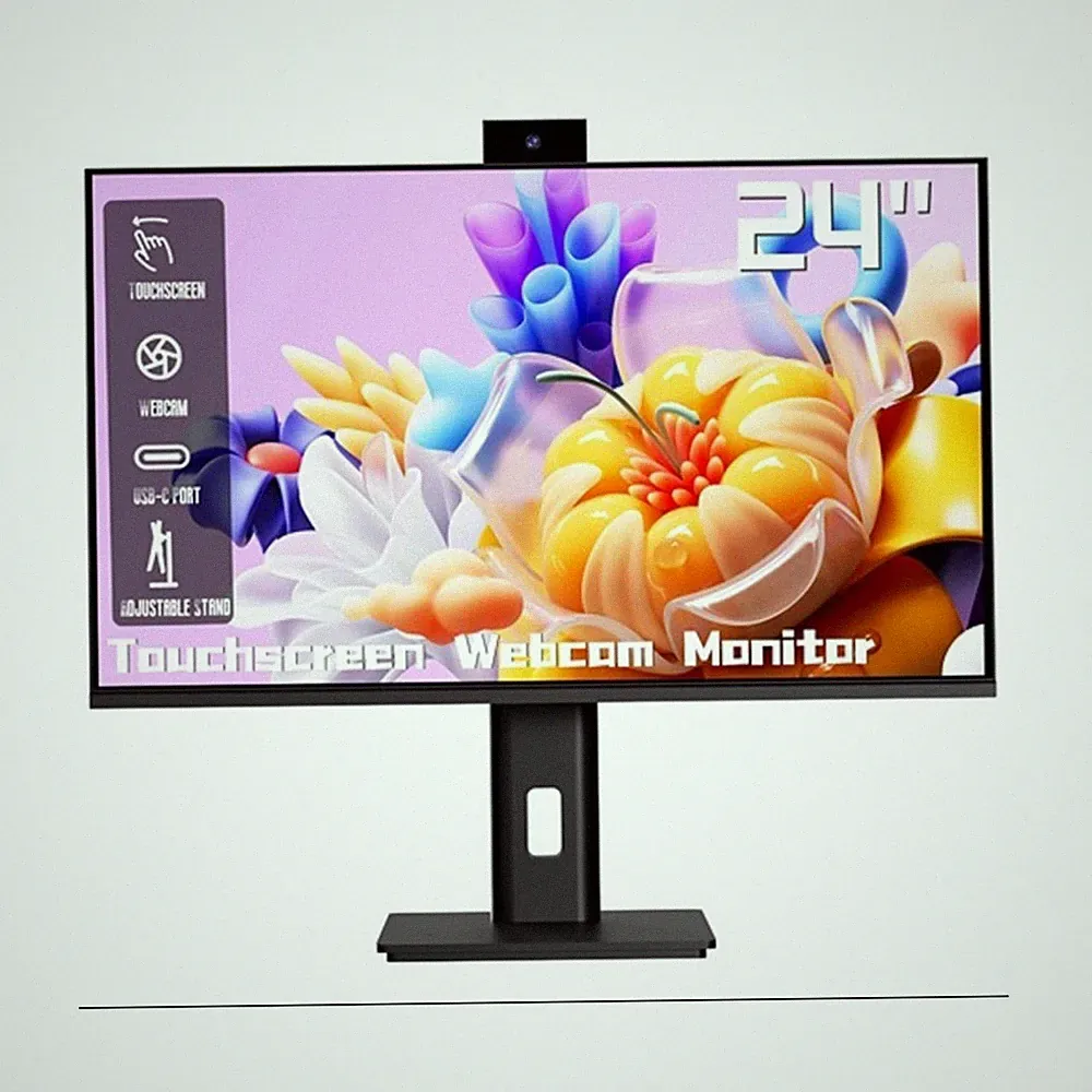 Pisichen 24" IPS Touchscreen Monitor HD-238 FHD 1920x1080 Webcam HDMI VGA USB-C