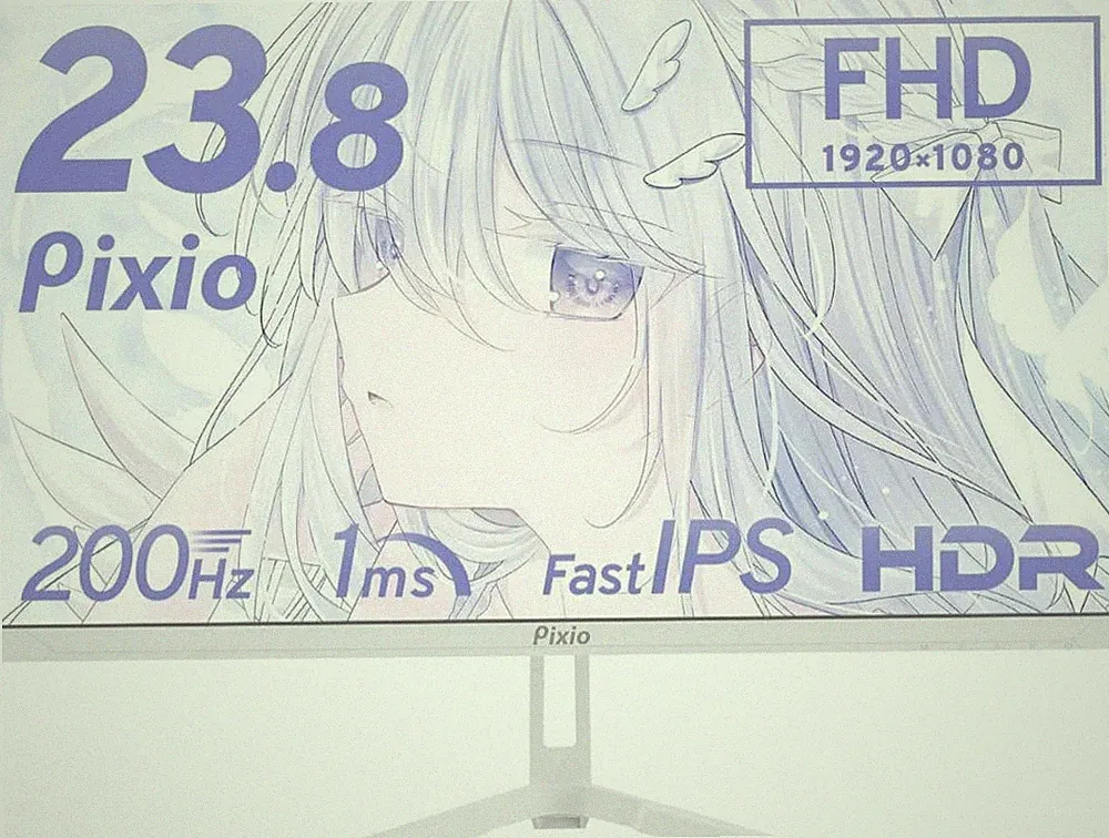 Pixio 23.8 Inch FHD 200Hz Fast IPS Gaming Monitor White 1ms Response Time
