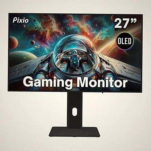 Pixio 27" OLED 4K Gaming Monitor Adjustable Stand Black New Sealed