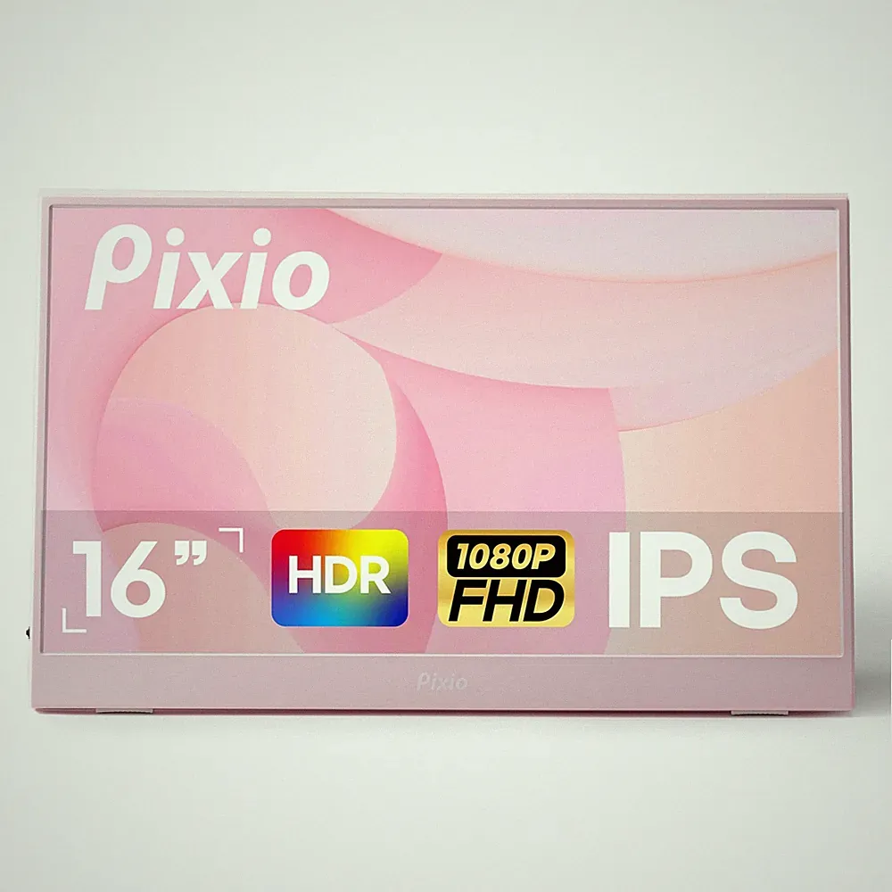 Pixio PX160 Wave Pink Portable Monitor 15.6 inch 60Hz FHD 1080p IPS Panel HDR...