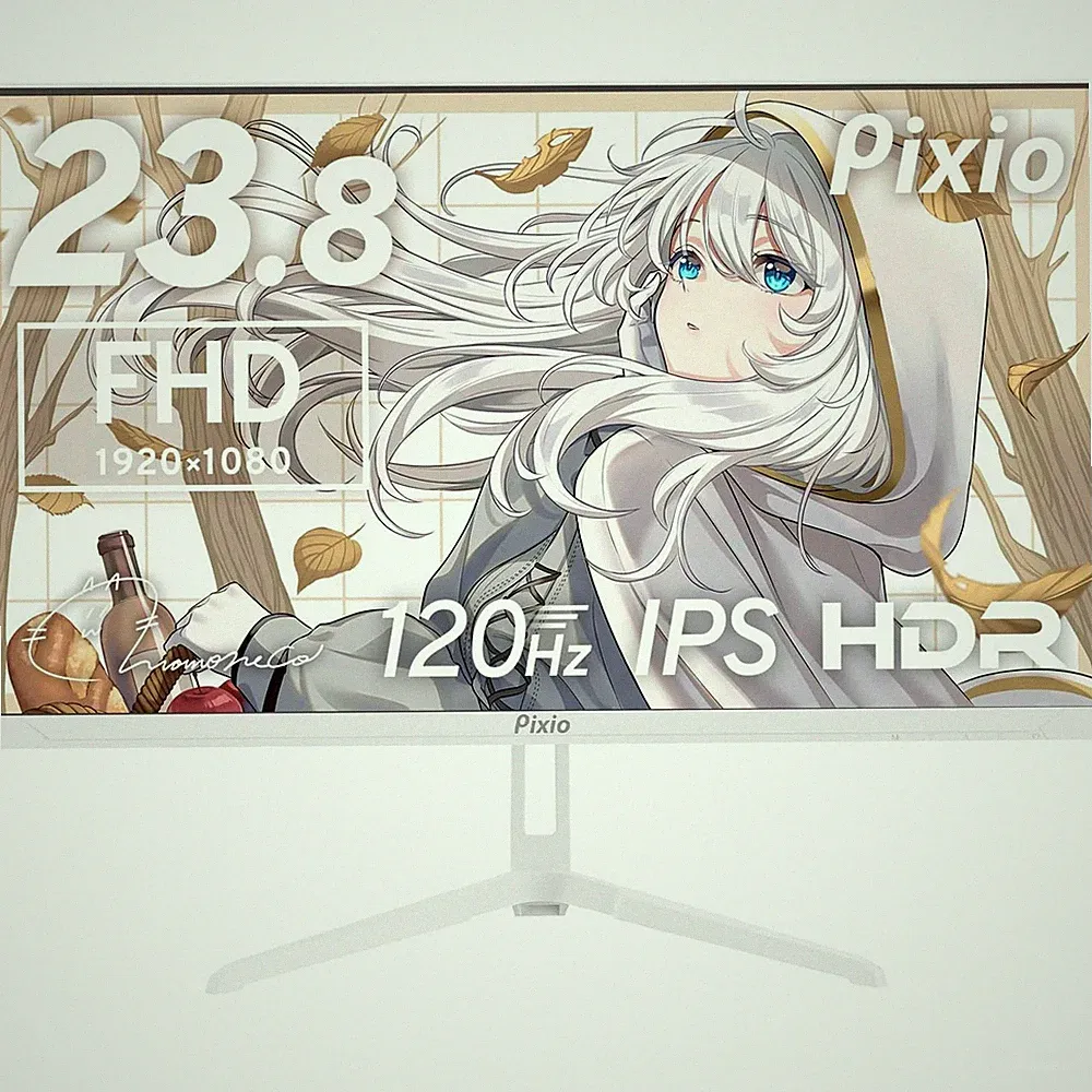 Pixio PX246 Wave White Gaming Monitor 23.8 in IPS 120Hz FHD AMD FreeSync 4ms
