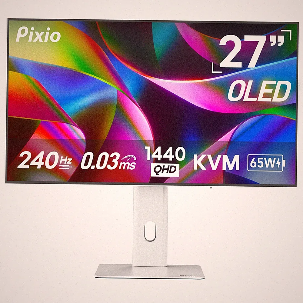 Pixio PX277 OLED Max V2 White 27" WQHD 1440p 240Hz 0.03ms Premium Gaming Monitor