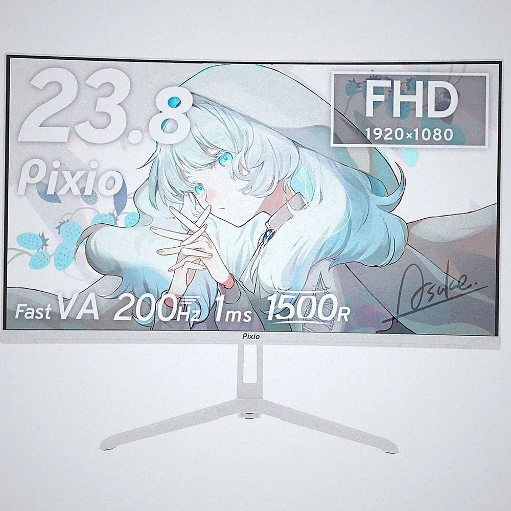 Pixio PXC248 Wave Curved Gaming Monitor 24 Inch 200Hz FHD IPS White Japan