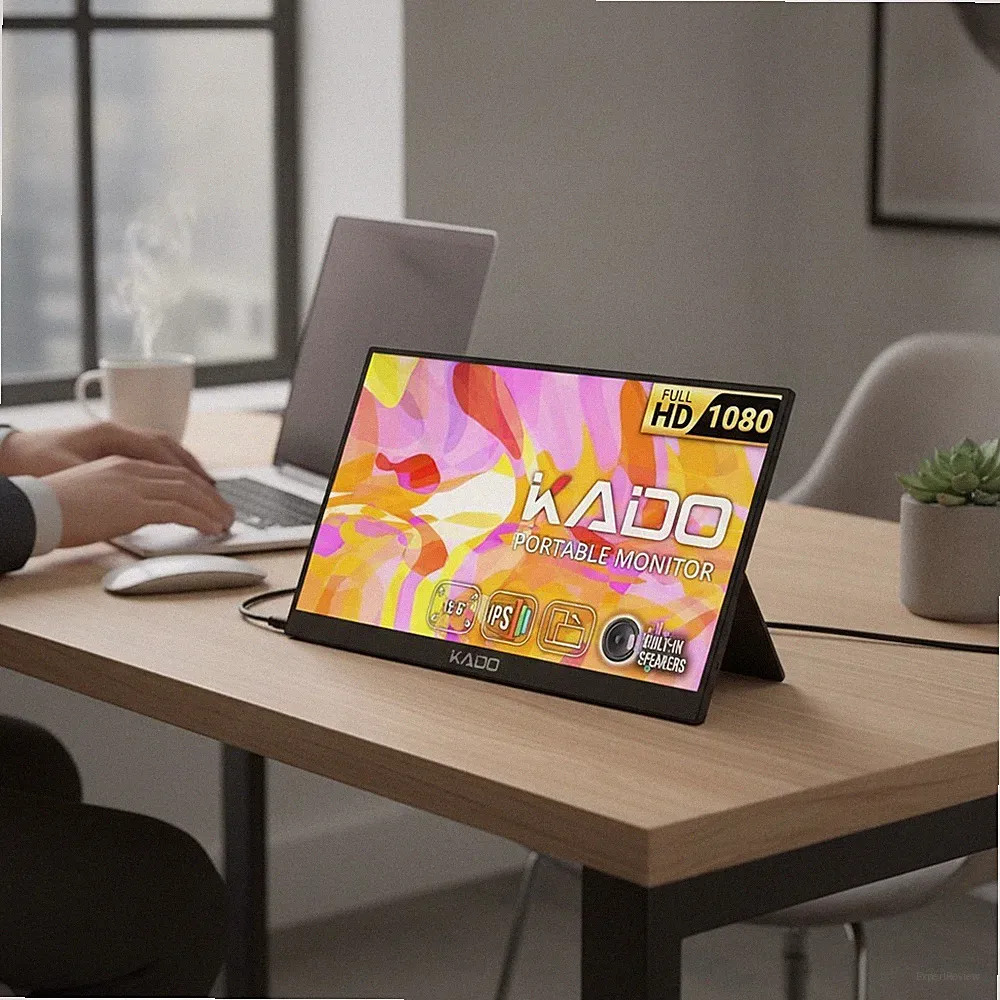 Portable 15.6-Inch USB-C Monitor with Kickstand - Ideal for Gaming & Travel