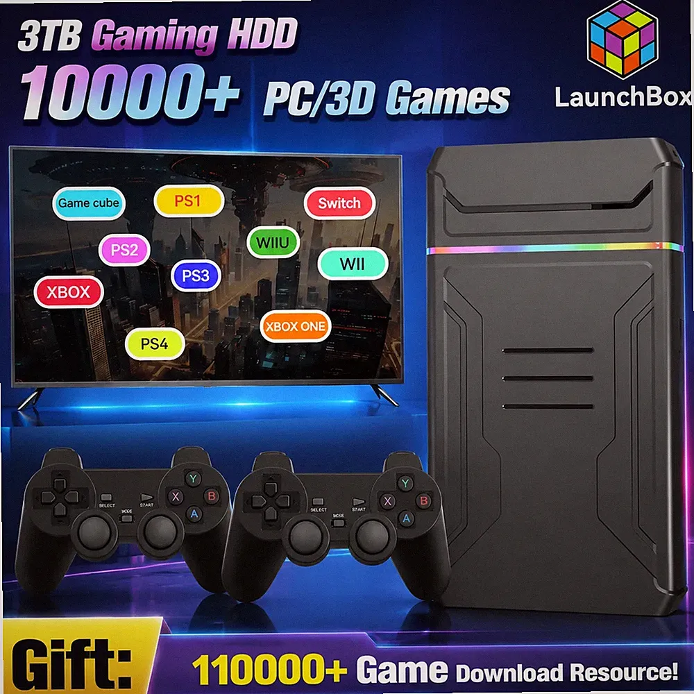 Portable 3TB Gaming HD Game Console Launchbox OS with 10000+PC Absolutely Loaded