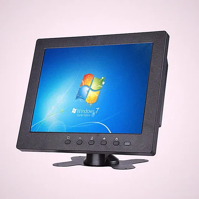 Portable 8'' Mini TV LCD Display CCTV Monitor AV/VGA/HDMI/BNC USB Media Player