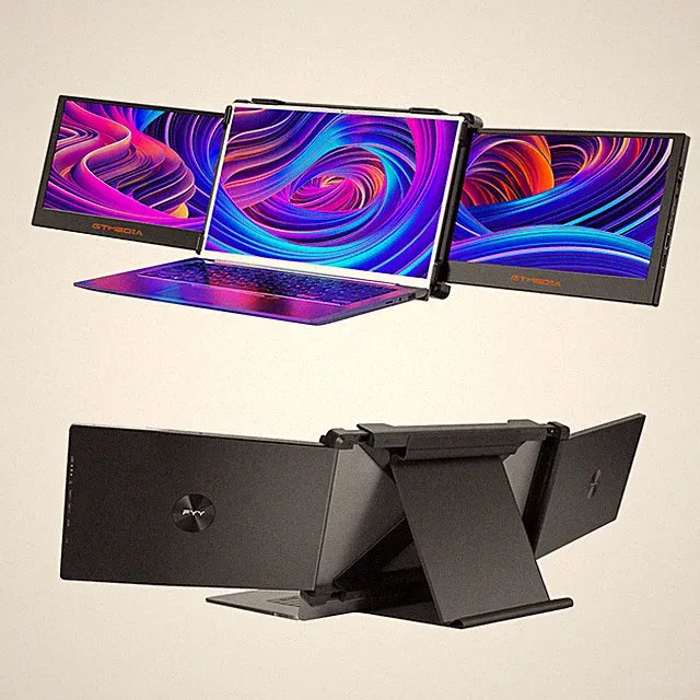 Portable Dual Monitor Screen Tri-Screen Extender Workstation for 13-17.3''Laptop