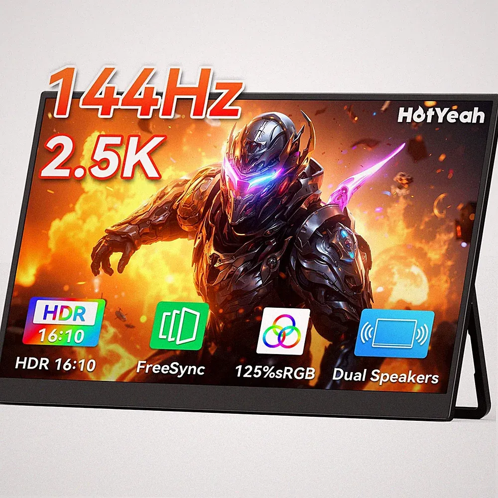 Portable Gaming Monitor 16 2560x1600 144Hz USB C Black P160QH6G Adjustable