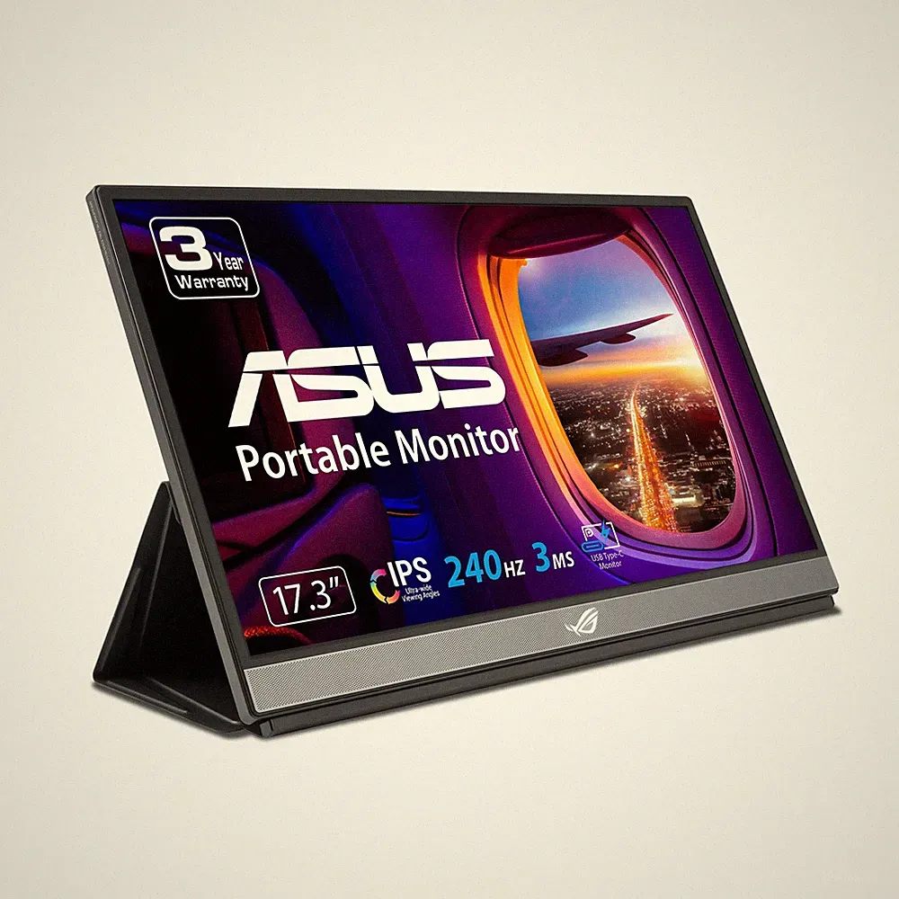 Portable Gaming Monitor 17.3 1080P 240Hz USB C Battery ASUS ROG Strix XG17AHPE