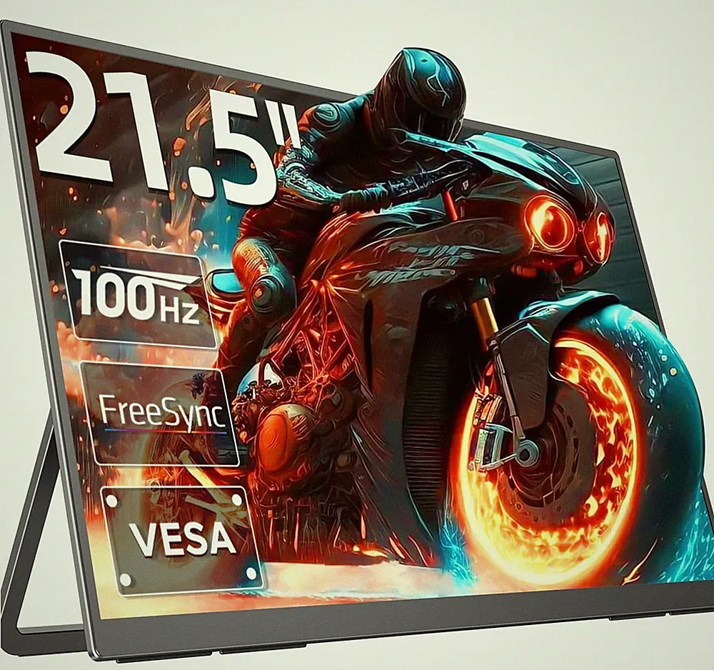 Portable Monitor 100Hz 21.5”, 100% DCI-P3 QLED Portable Gaming Monitor, 1ms F...