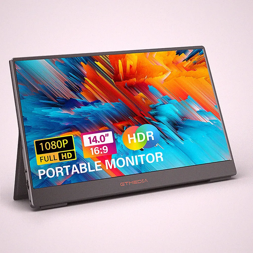 Portable Monitor 14 inch FHD 1080p USB C HDMI Gaming Extend Display with Speaker