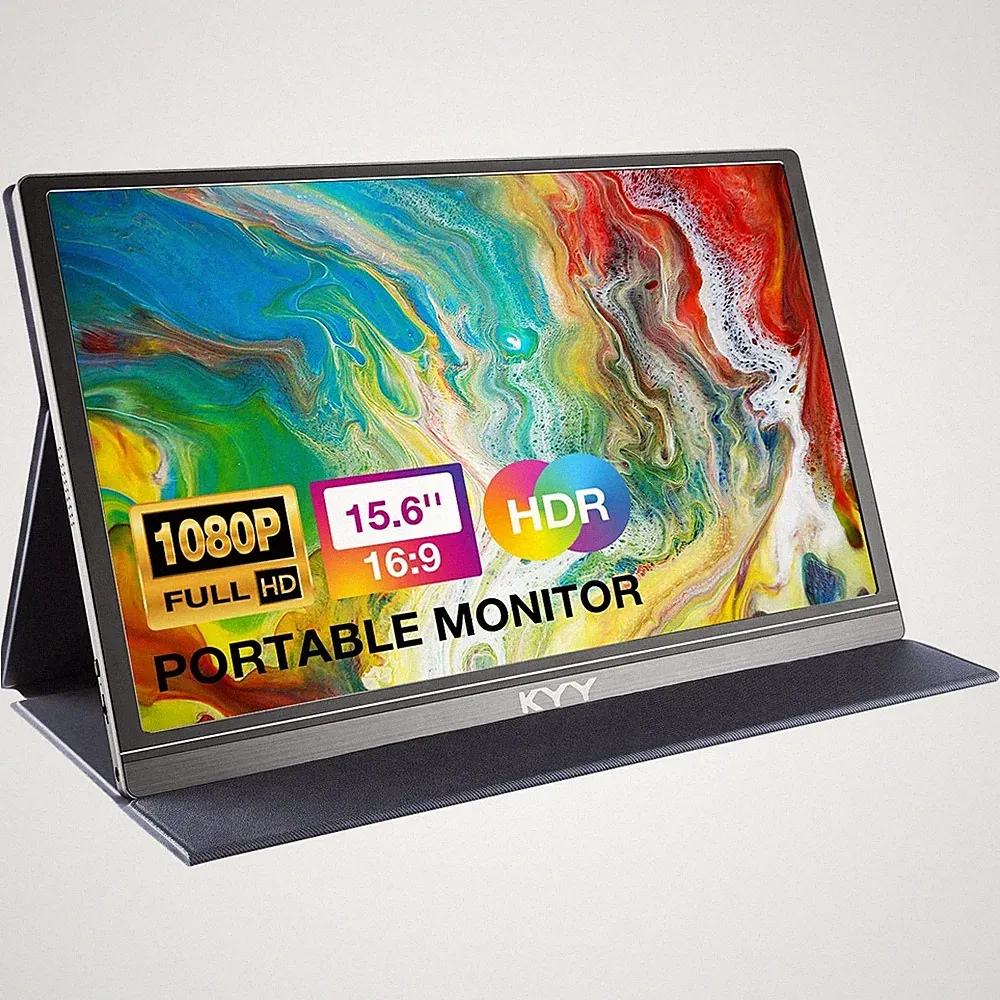 Portable Monitor 15.6" 1080P Computer Monitor Screen Extender w/Cover --No Cable
