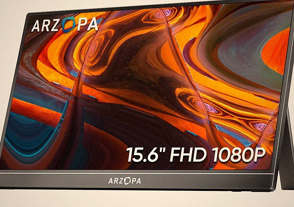 Portable Monitor 15.6'' FHD 1080P - Ultra-Slim Portable Laptop Monitor with Kick