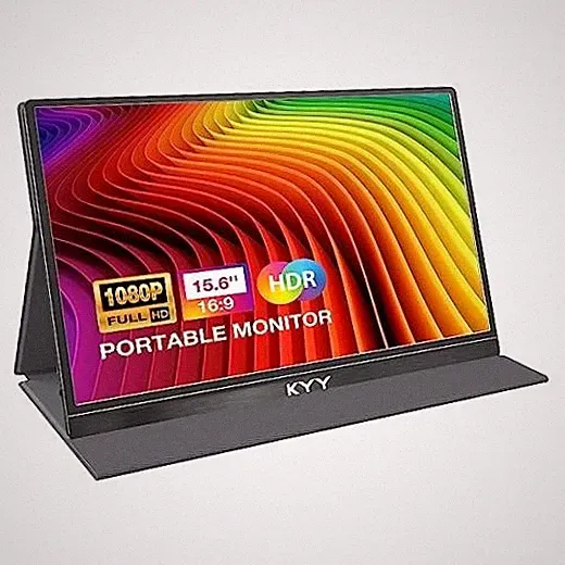 Portable Monitor 15.6'' FHD 1080P USB C HDMI Gaming Monitor 15.6" Single Black