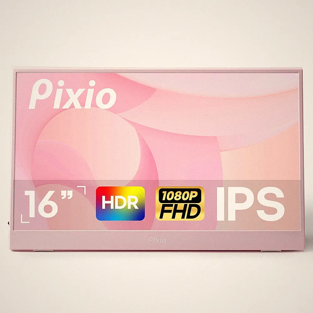 Portable Monitor 15.6 inch FHD 1080p USB C HDMI Pink Pixio PX160 Wave 60Hz