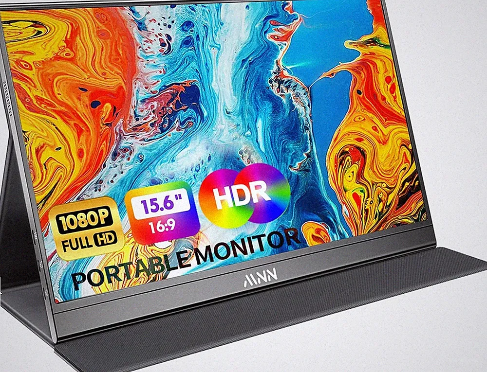 Portable Monitor 15.6Inch FHD 1080P 60Hz USB C HDMI Gaming Ultra-Slim IPS Displa
