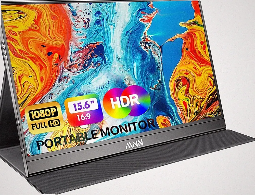 Portable Monitor 15.6inch FHD 1080P USB C HDMI Gaming Ultra-Slim IPS Display w/S