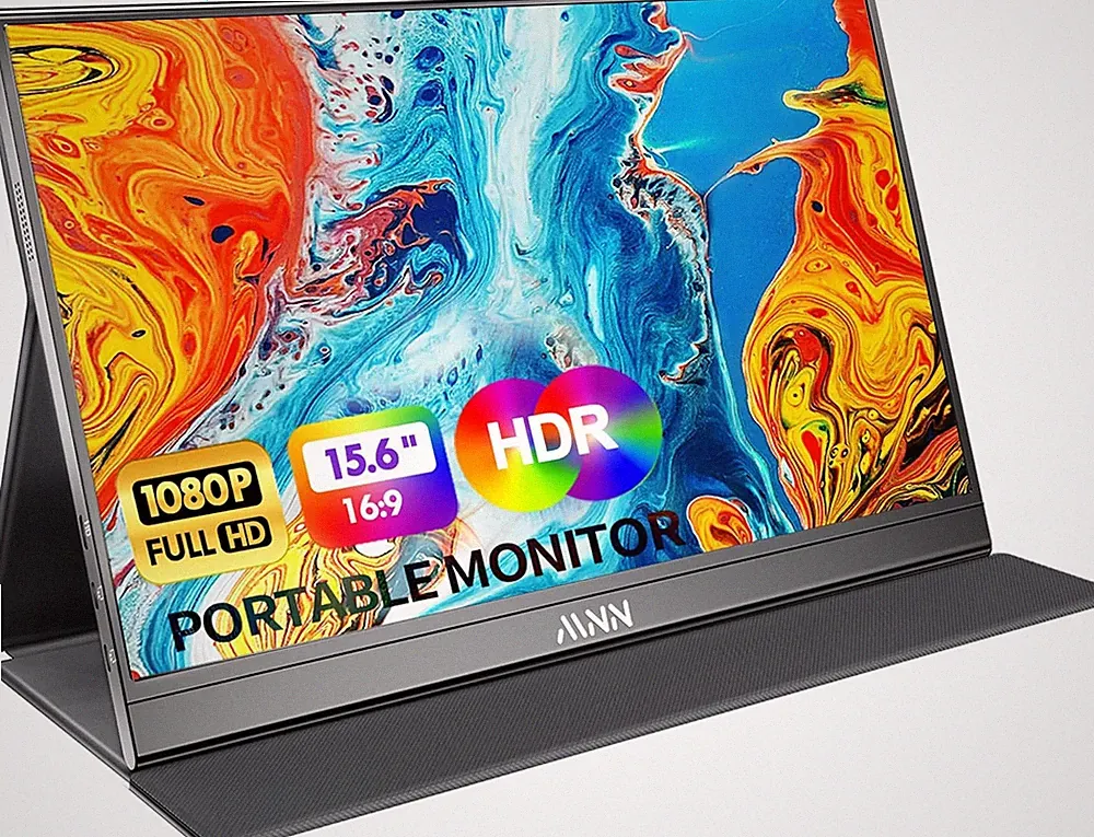 Portable Monitor 15.6Inch FHD 1080P USB C HDMI Gaming Ultra-Slim IPS Display W/S