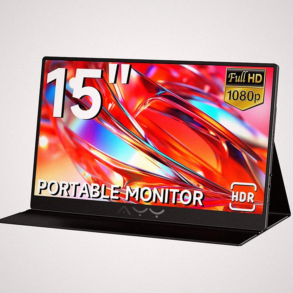 Portable Monitor 15 Inch FHD 1080P USB C HDMI Gaming Jet Black A15G1B Xbox