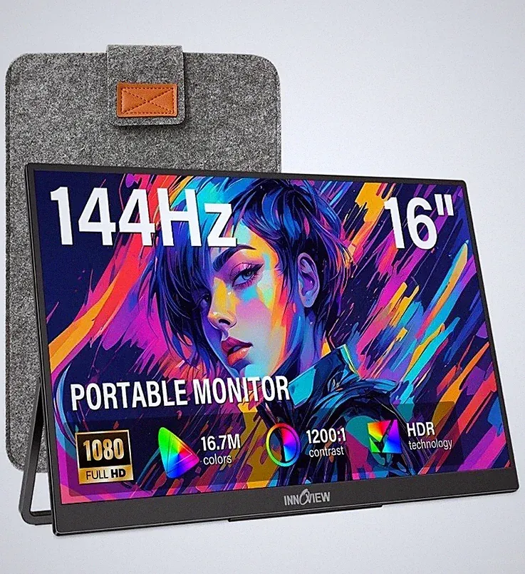Portable Monitor 16” 144Hz 1200P FHD Gaming Lightweight InnoView 16 INVPM401 /H