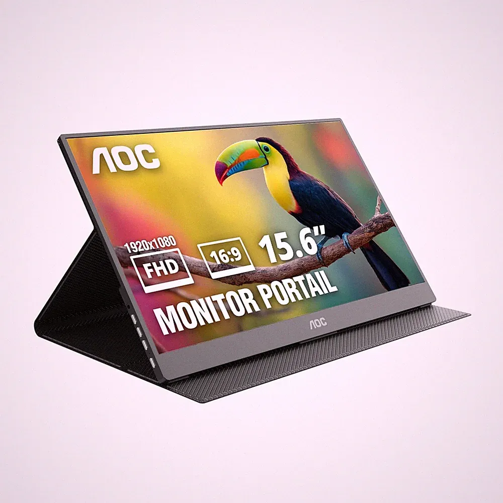 Portable Monitor 16 FHD 60Hz USB C IPS Ultra Slim Smart Cover AOC