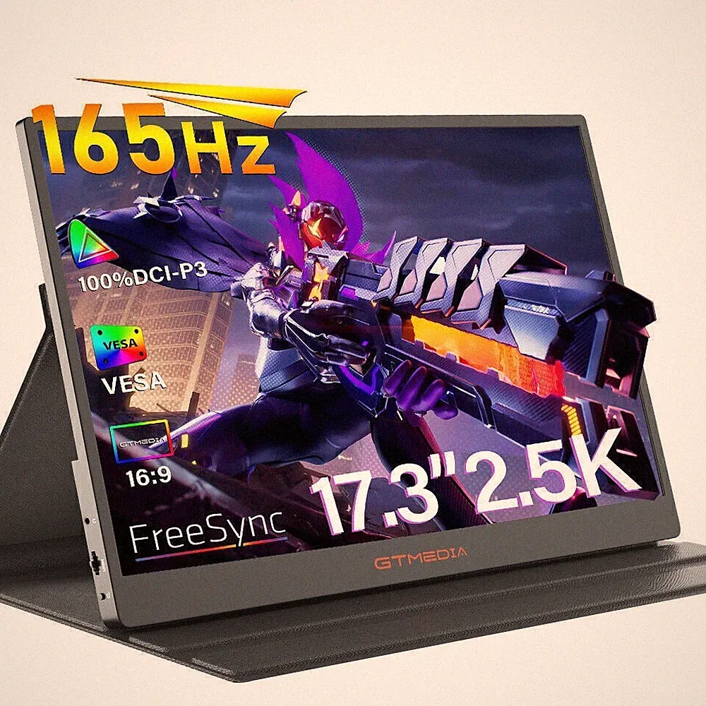 Portable Monitor 17.3'' 2.5K 165Hz Portable Laptop Screen Gaming Monitor for PS5