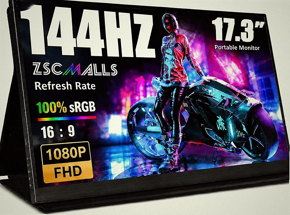 Portable Monitor 17.3 Inch 144Hz 1080P Gaming Monitor Computer Display Laptop