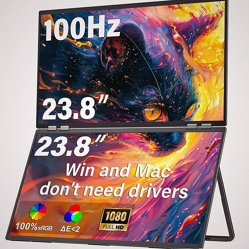 Portable Monitor 23.8 FHD 1920x1080 Foldable USB C HDMI InnoView PM609