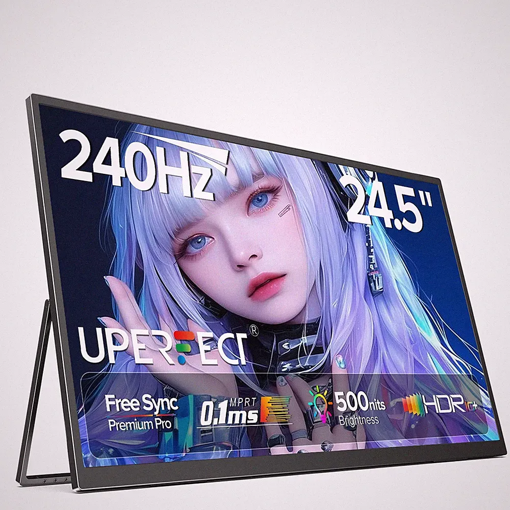 Portable Monitor 24.5" 240Hz Gaming Monitor with FreeSync HDR Adjustable Stand