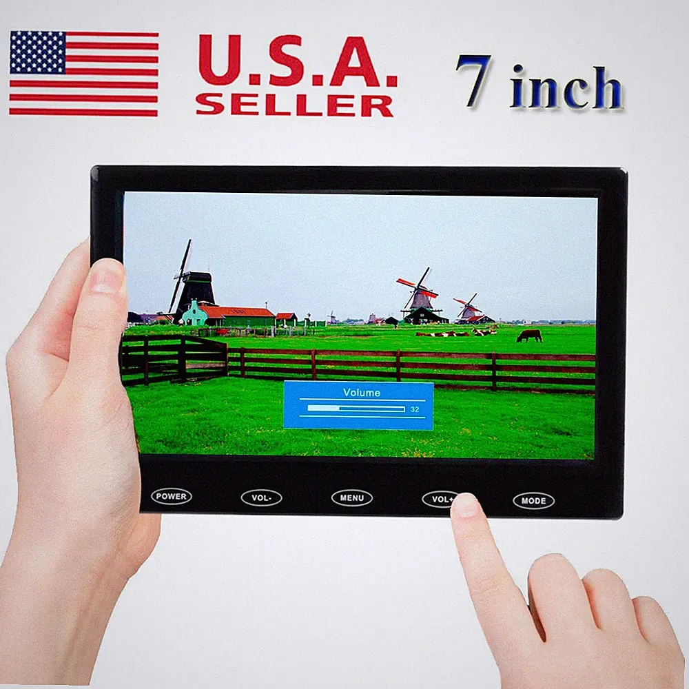 Portable Monitor 7 inch LCD Display Screen with AV VGA HDMI Input for DSLR PC