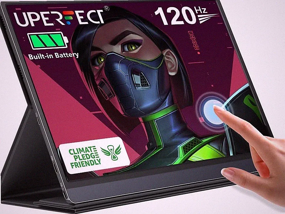 Portable Monitor Battery Touchscreen 120HZ | 15.6” 1ms Gaming Monitor | Built...