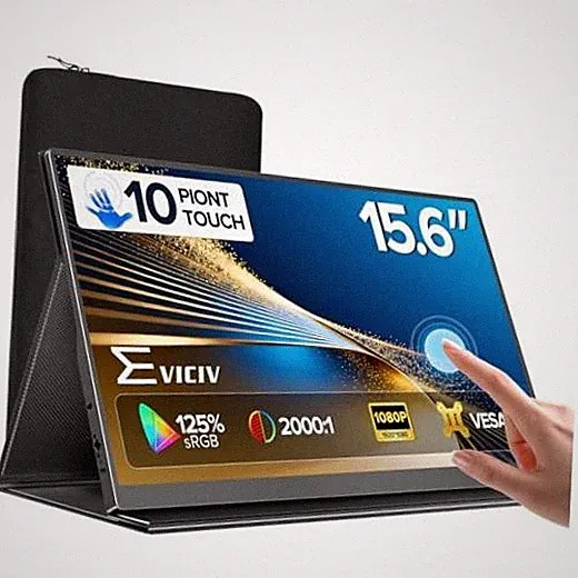 Portable Monitor Touchscreen 15.6”, 125% sRGB 1080P IPS 10-Point Touch 15.6"