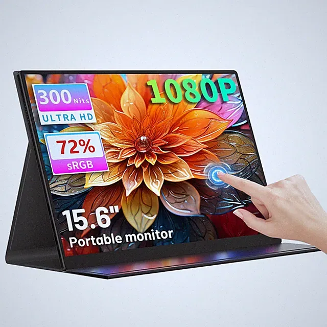 Portable Monitor Touchscreen 15.6 Inch, FHD 1080P IPS 10-Point Touch Screen M...